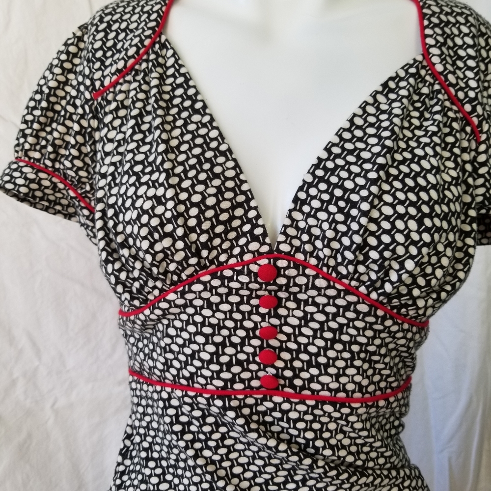 Retro black dot dress